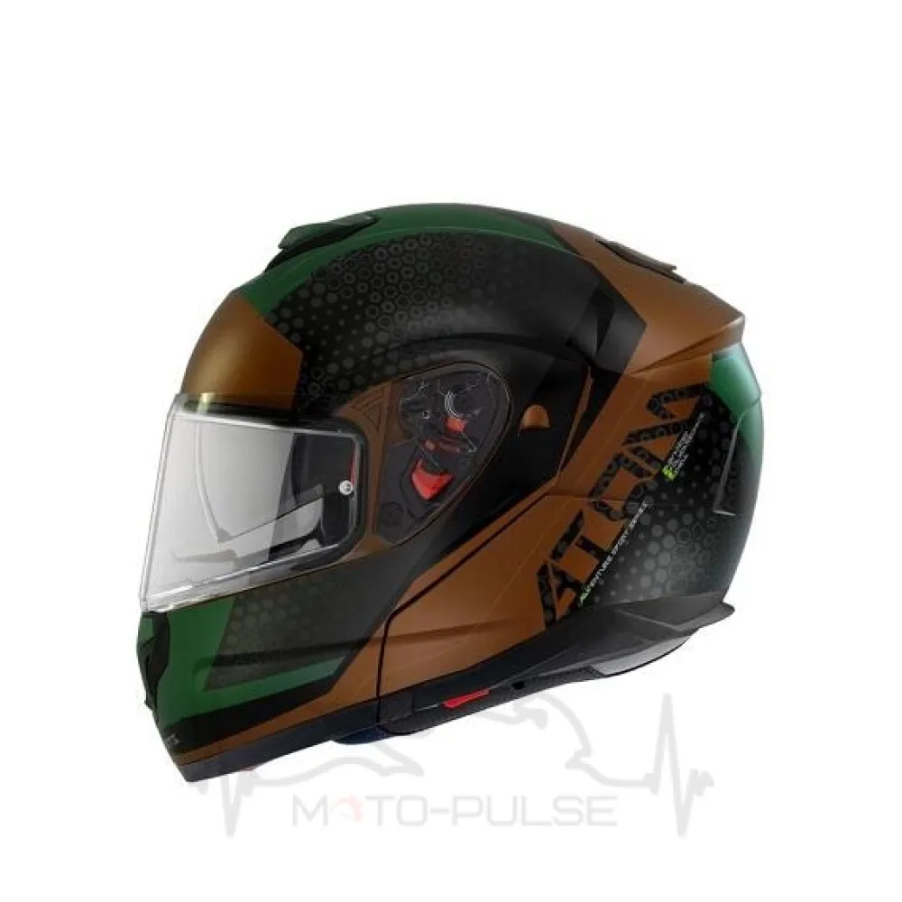 Мотошлем Flip-up MT Atom Adventure B6 Black/Green XL
